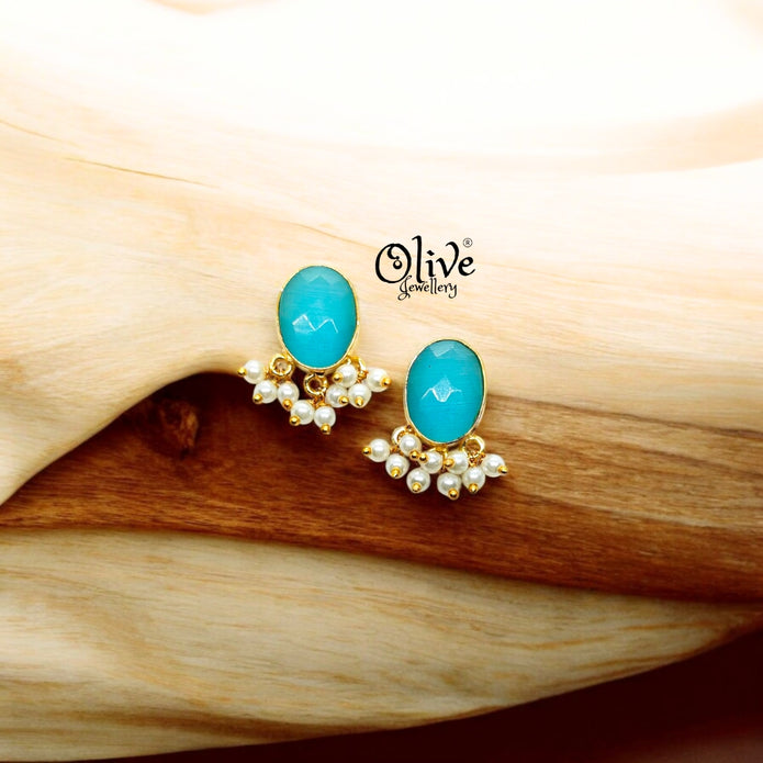 Golden Brass Earrings - 162