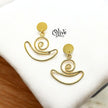 Golden Brass Earrings - 167