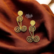 Golden Brass Earrings - 170