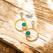 Golden Brass Earrings - 185