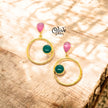Golden Brass Earrings - 185