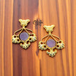 Golden Brass Earrings - 198