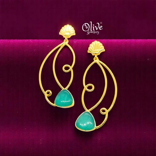Golden Brass Earrings - 200