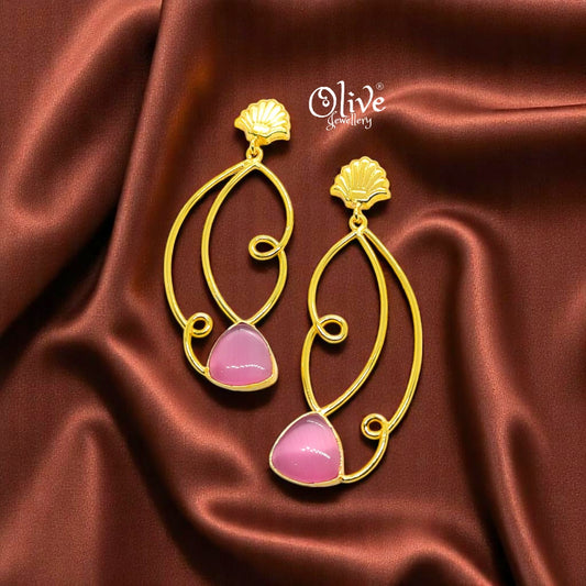 Golden Brass Earrings - 200