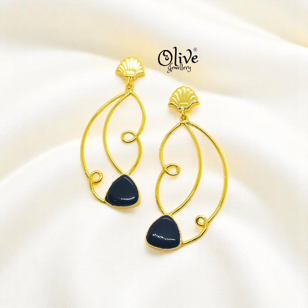 Golden Brass Earrings - 200