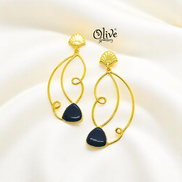 Golden Brass Earrings - 200