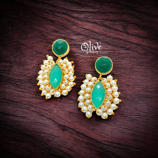Golden Brass Earrings - 212
