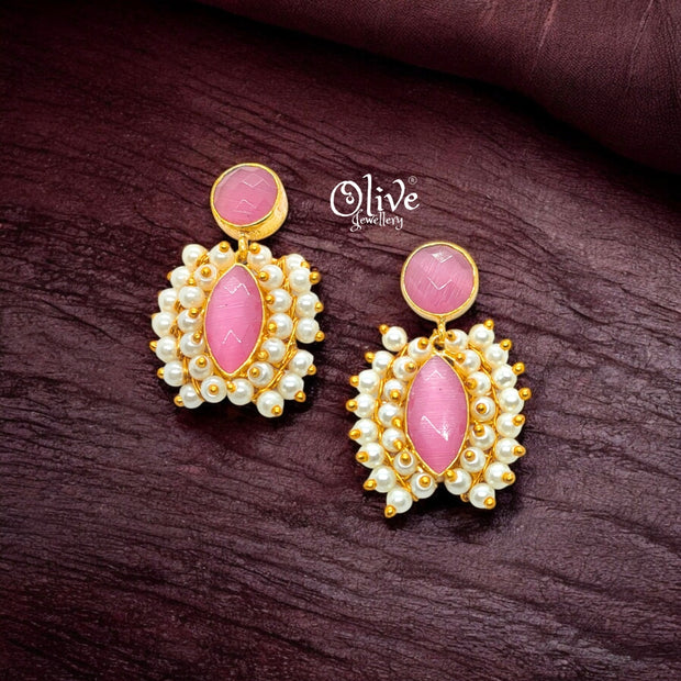 Golden Brass Earrings - 212