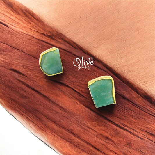 Golden Brass Earrings - 217