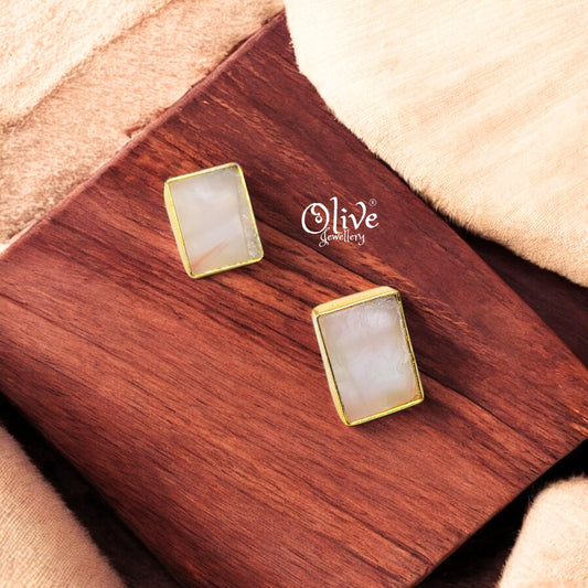 Golden Brass Earrings - 217