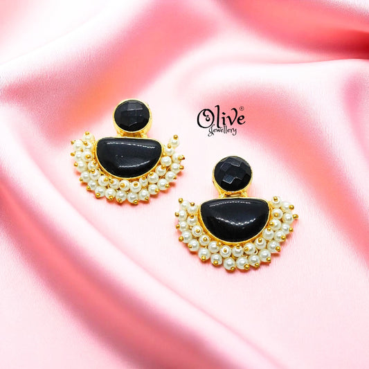 Golden Brass Earrings - 223