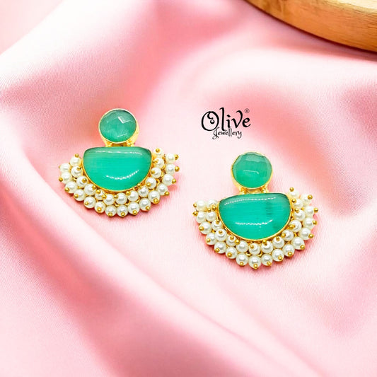 Golden Brass Earrings - 223