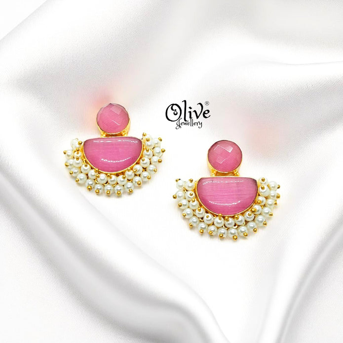 Golden Brass Earrings - 223