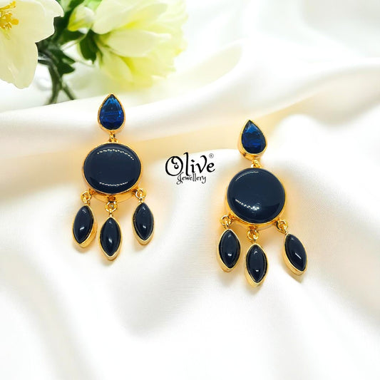 Golden Brass Earrings - 238