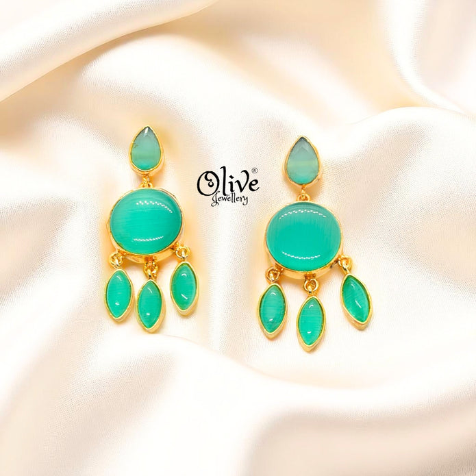 Golden Brass Earrings - 238