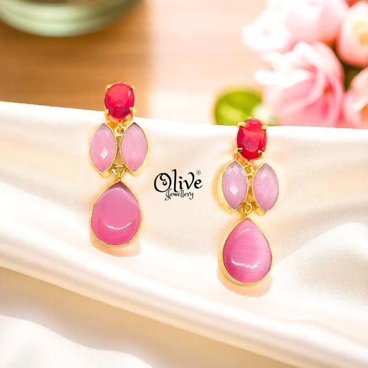 Golden Brass Earrings - 241