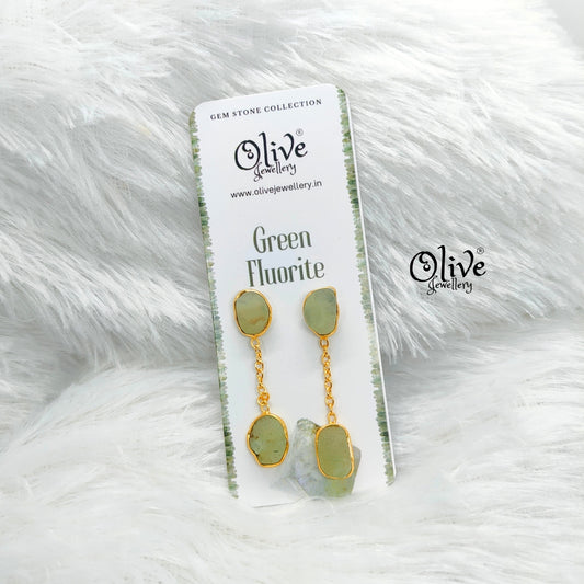 Golden Brass Earrings - 274