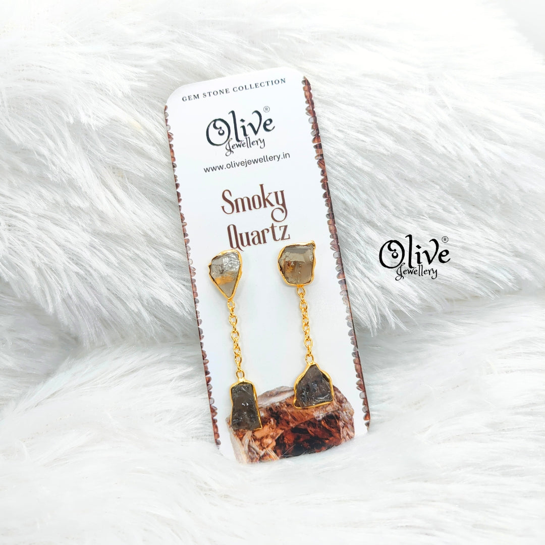 Golden Brass Earrings - 274