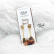 Golden Brass Earrings - 274