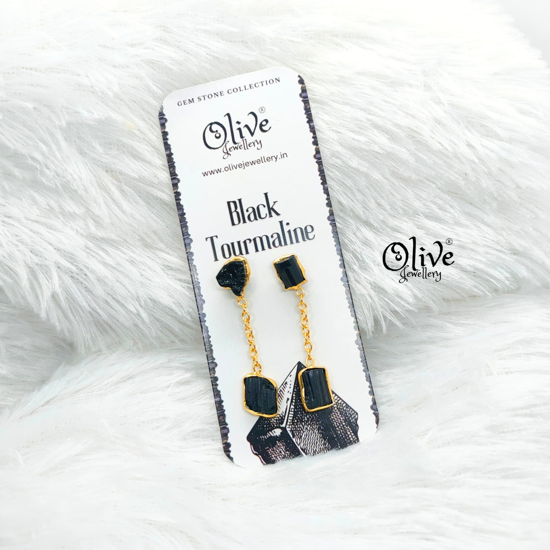 Golden Brass Earrings - 274