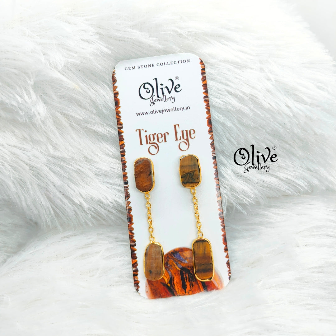 Golden Brass Earrings - 274