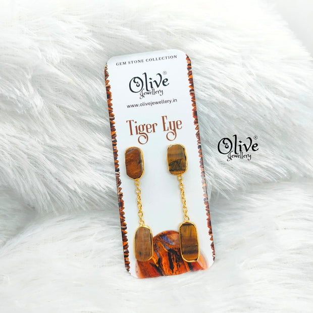 Golden Brass Earrings - 274