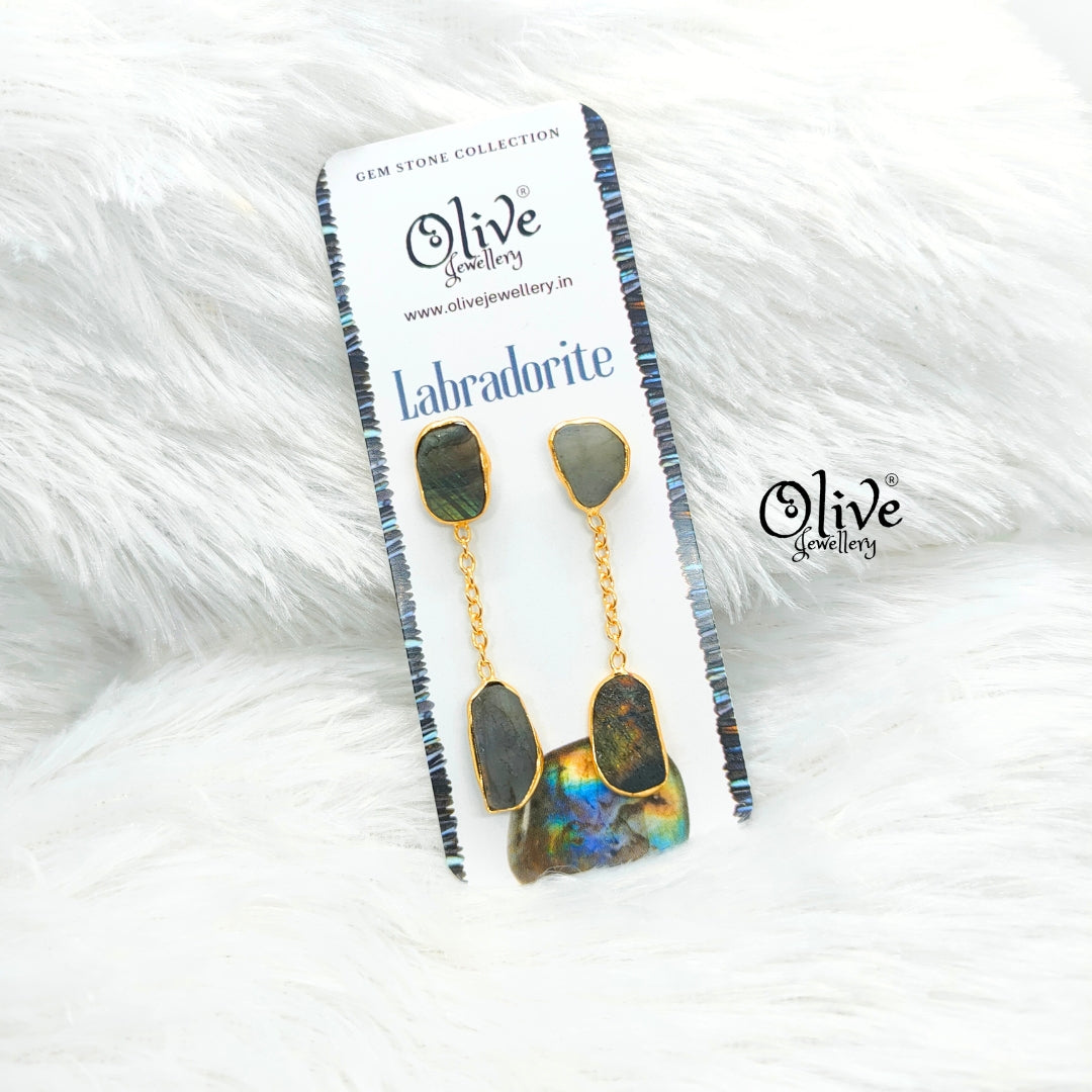 Golden Brass Earrings - 274