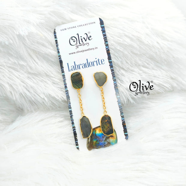 Golden Brass Earrings - 274