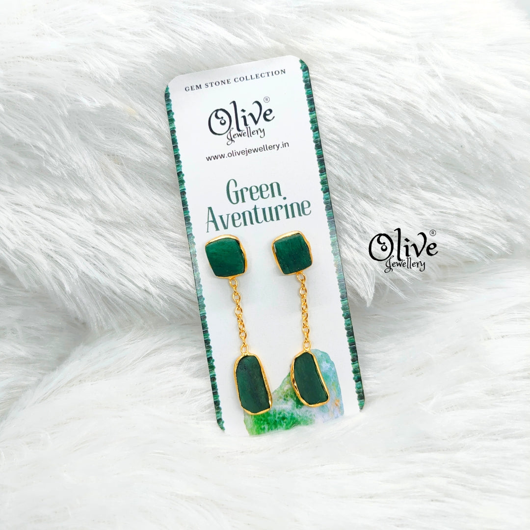 Golden Brass Earrings - 274