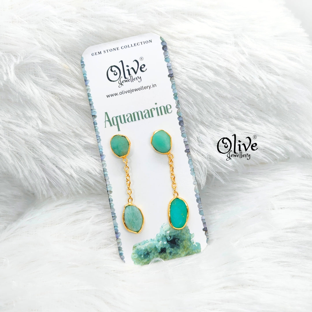 Golden Brass Earrings - 274