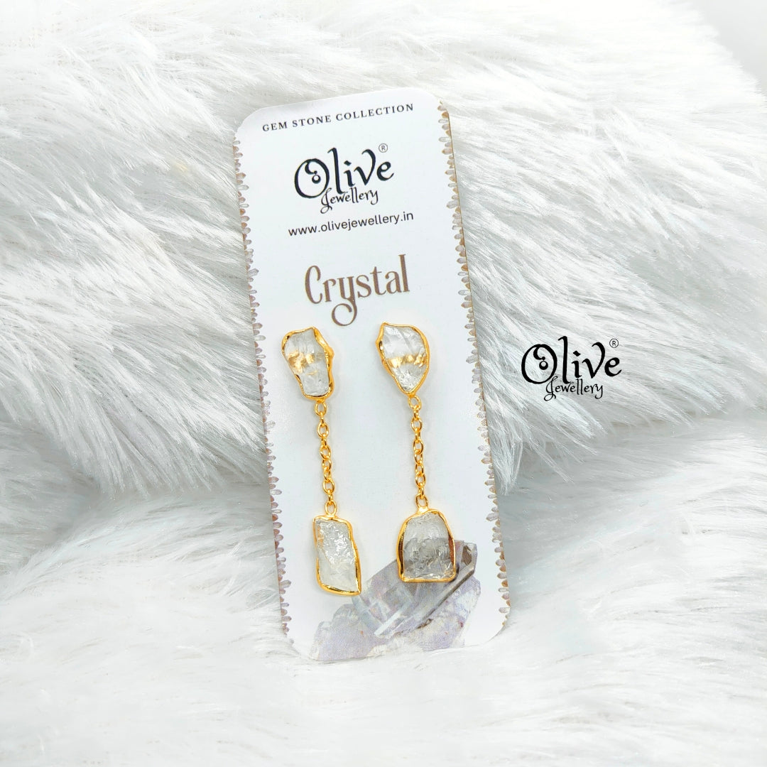 Golden Brass Earrings - 274
