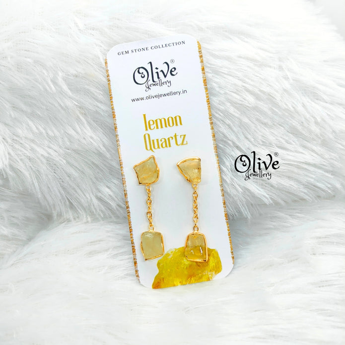 Golden Brass Earrings - 274