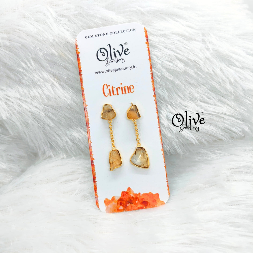 Golden Brass Earrings - 274