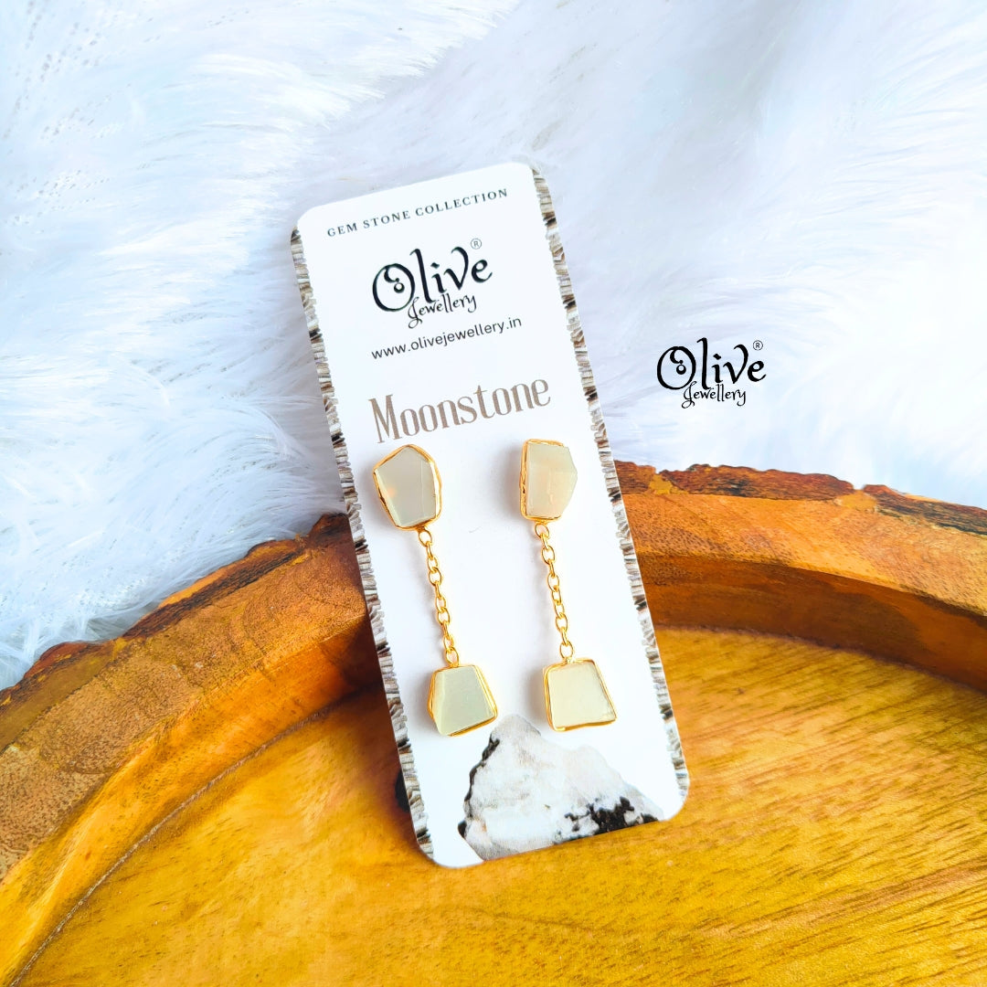 Golden Brass Earrings - 274