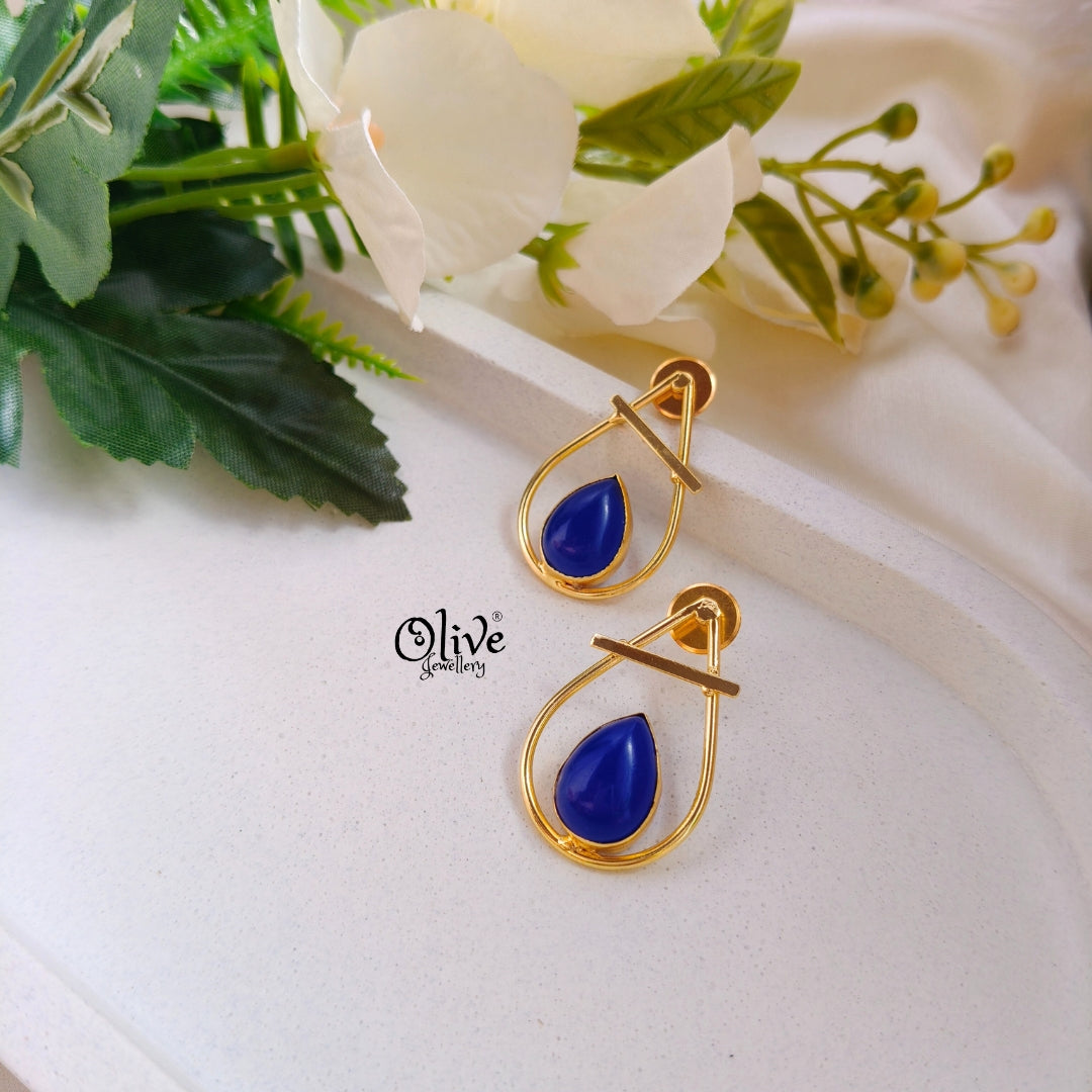 Golden Brass Earrings -308