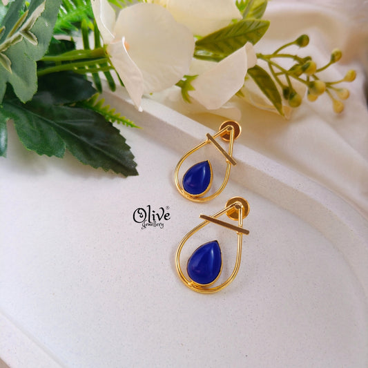 Golden Brass Earrings -308