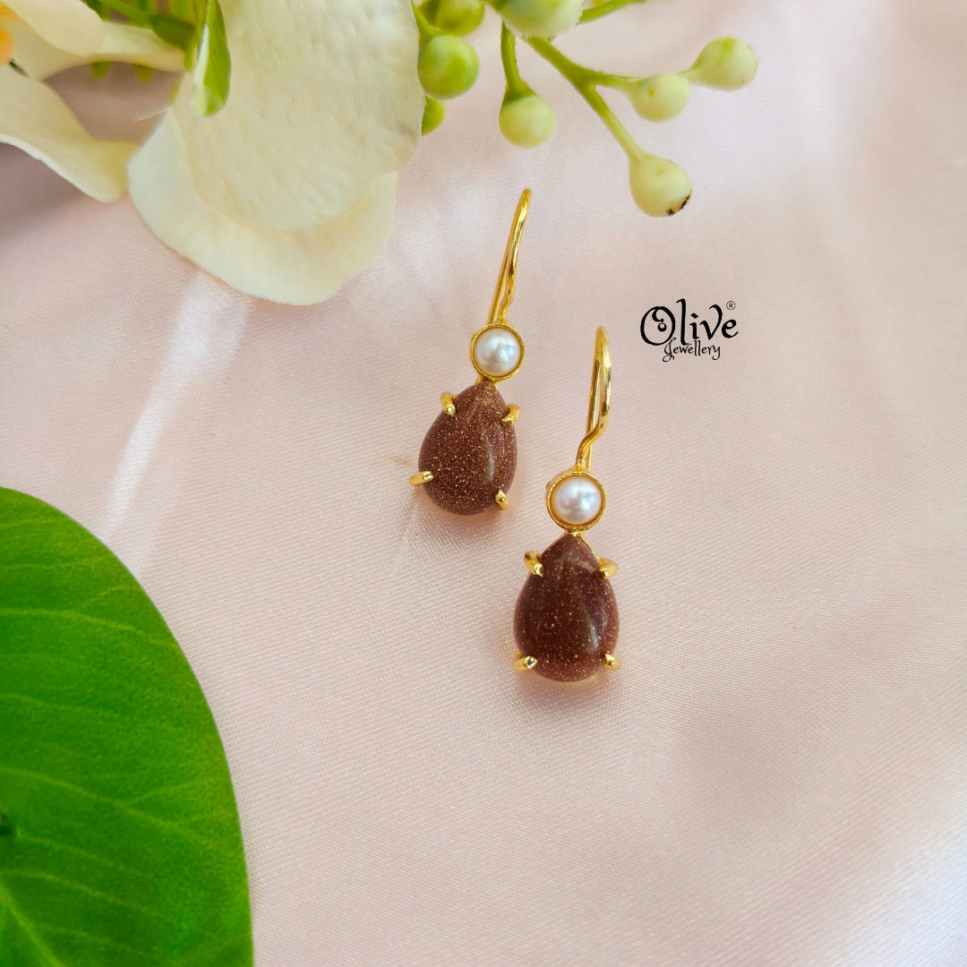Golden Brass Earrings -310