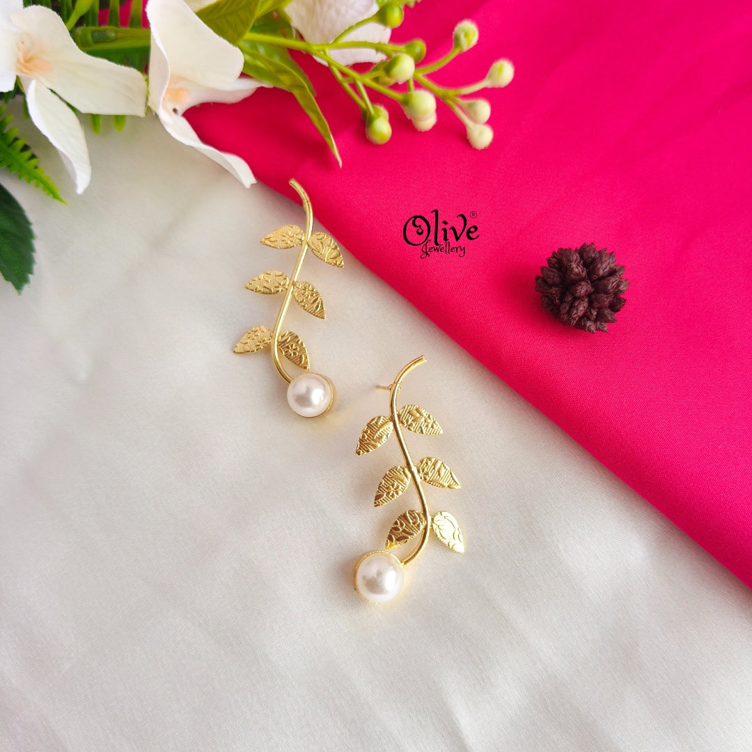 Golden Brass Earrings -312