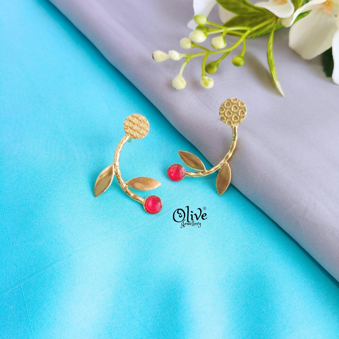 Golden Brass Earrings -313