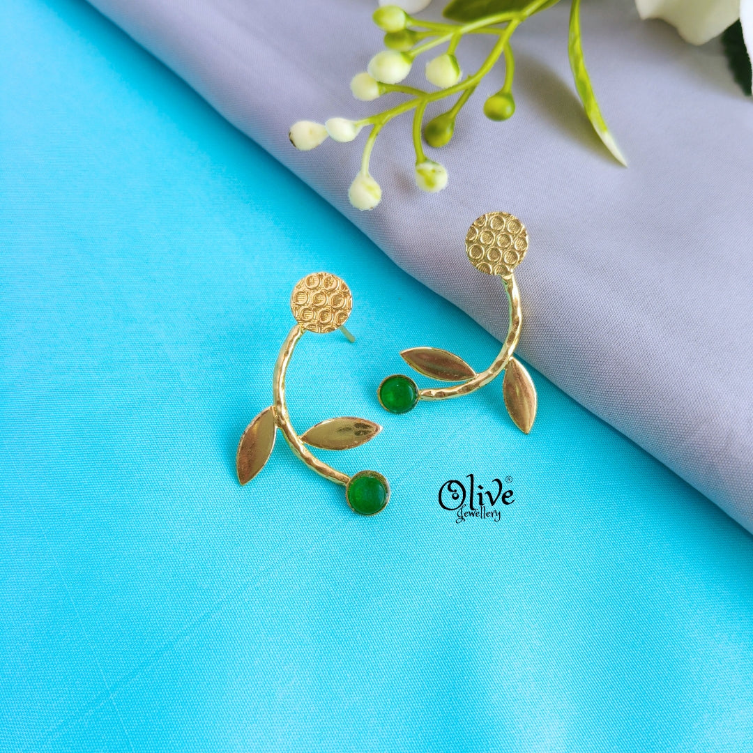 Golden Brass Earrings -313