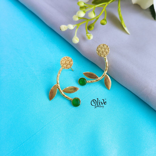 Golden Brass Earrings -313