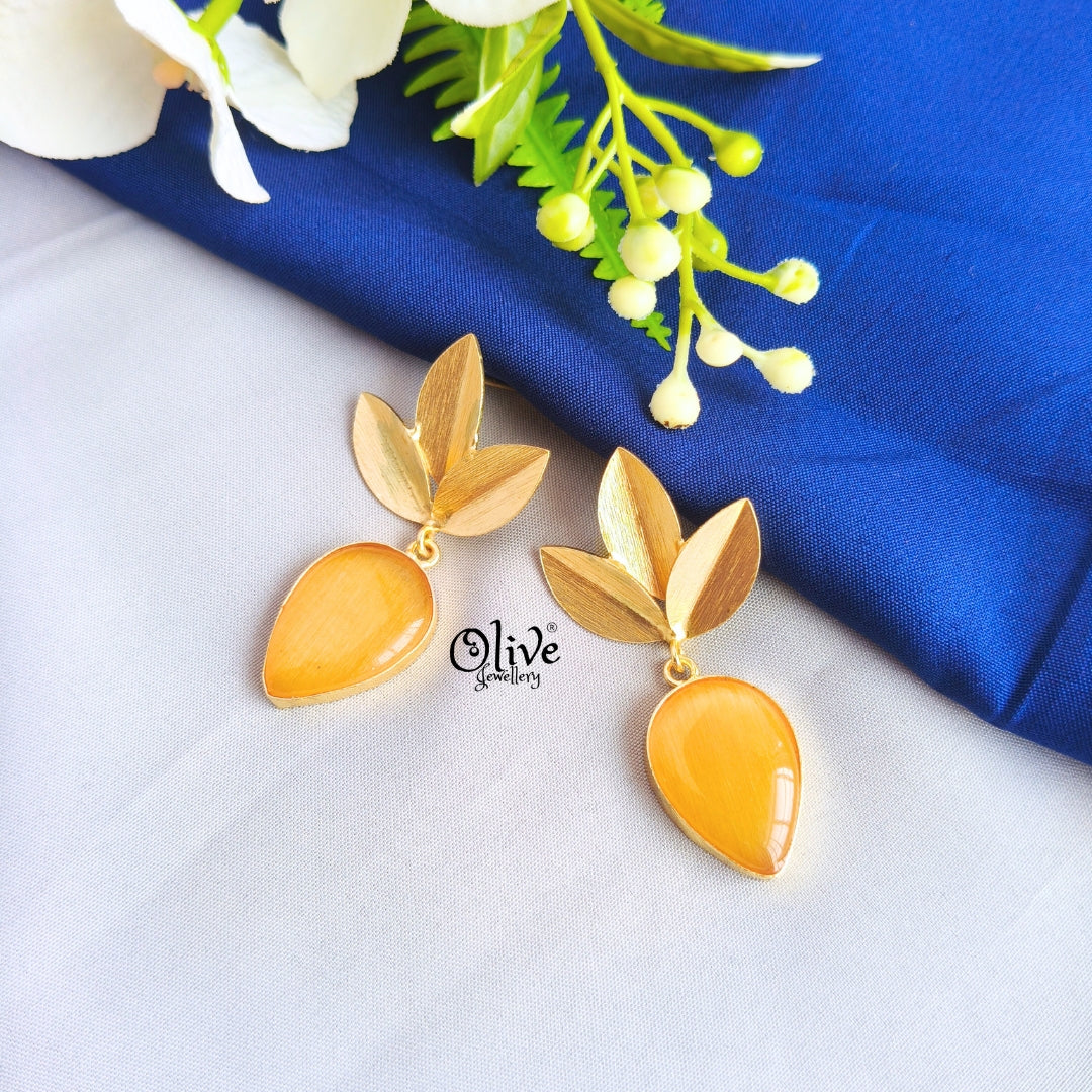 Golden Brass Earrings -320