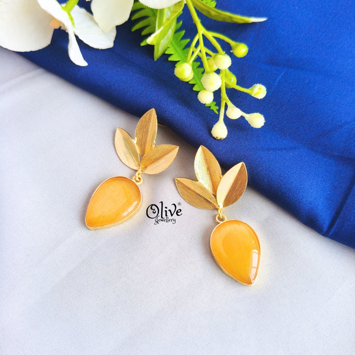 Golden Brass Earrings -320