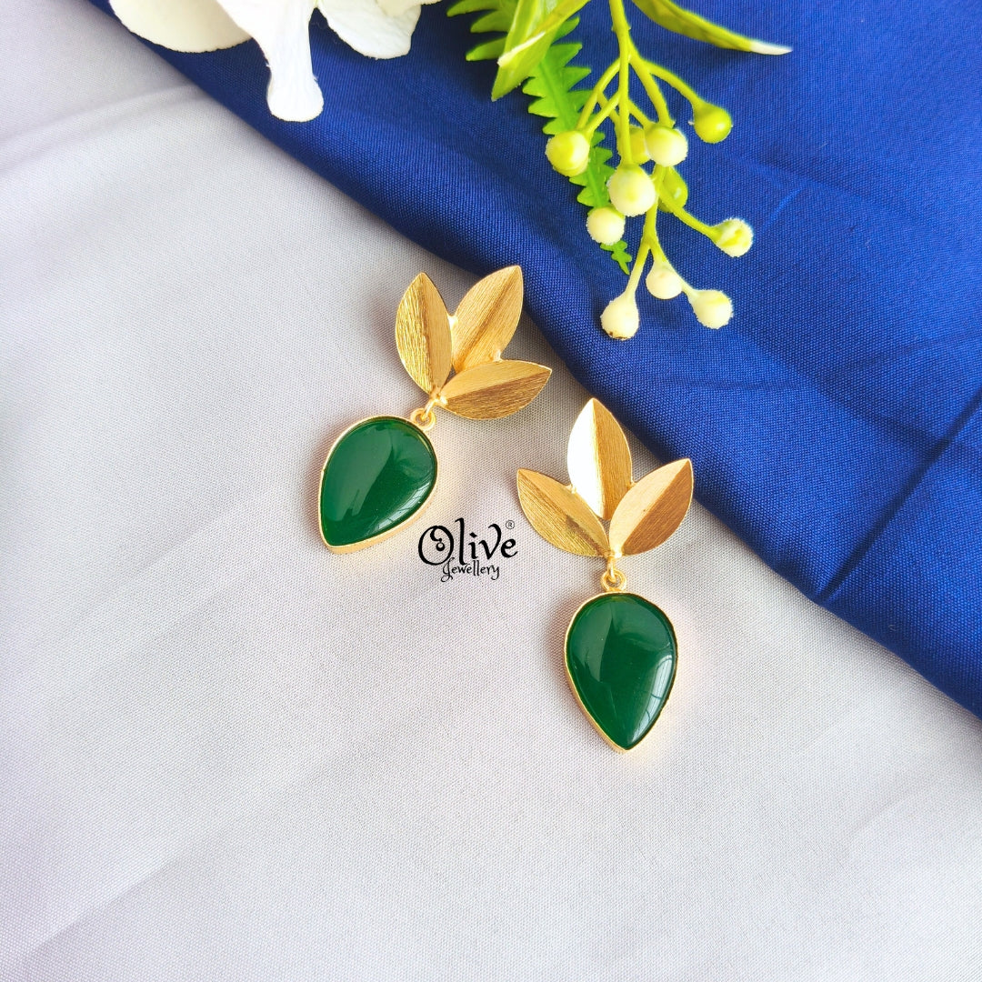 Golden Brass Earrings -320