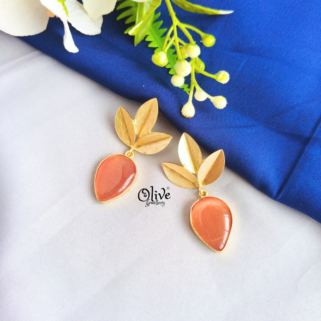 Golden Brass Earrings -320