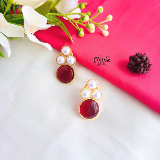 Golden Brass Earrings -328