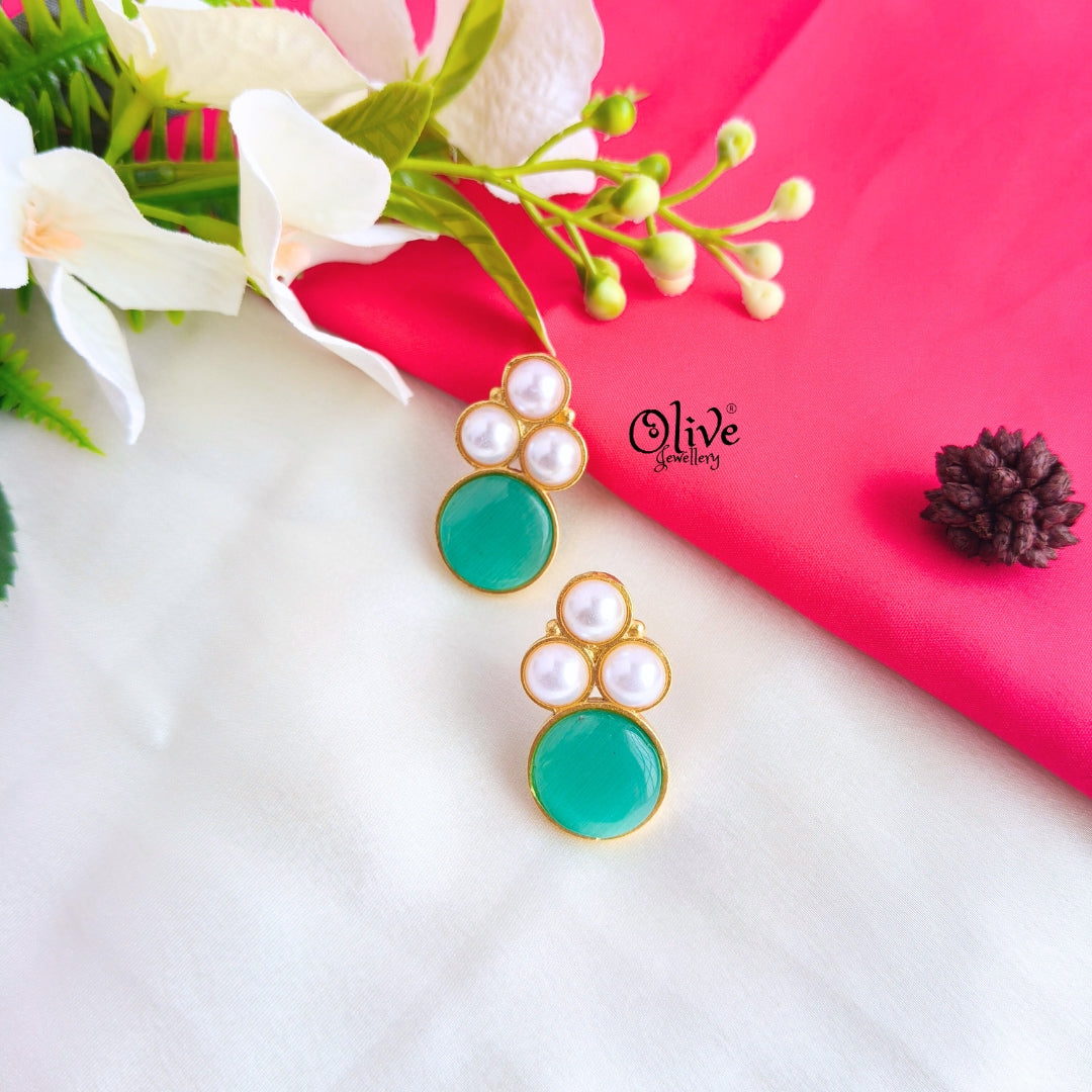 Golden Brass Earrings -328