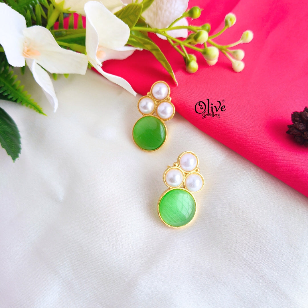 Golden Brass Earrings -328