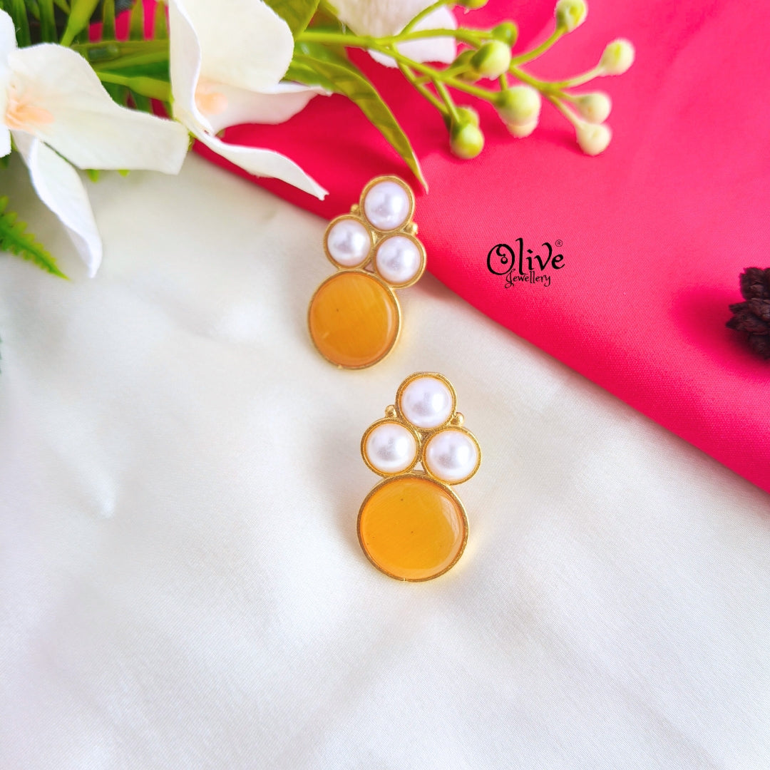 Golden Brass Earrings -328