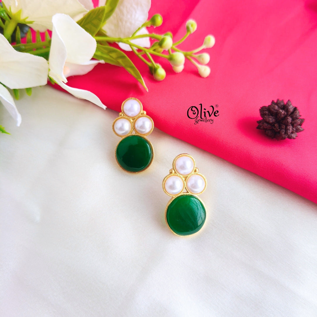 Golden Brass Earrings -328